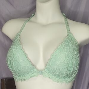 PINK Victoria's Secret Light Green Lace Bralette